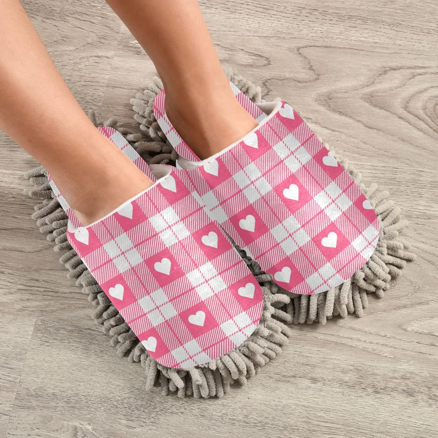 Valentines Day Microfiber Cleaning Slippers