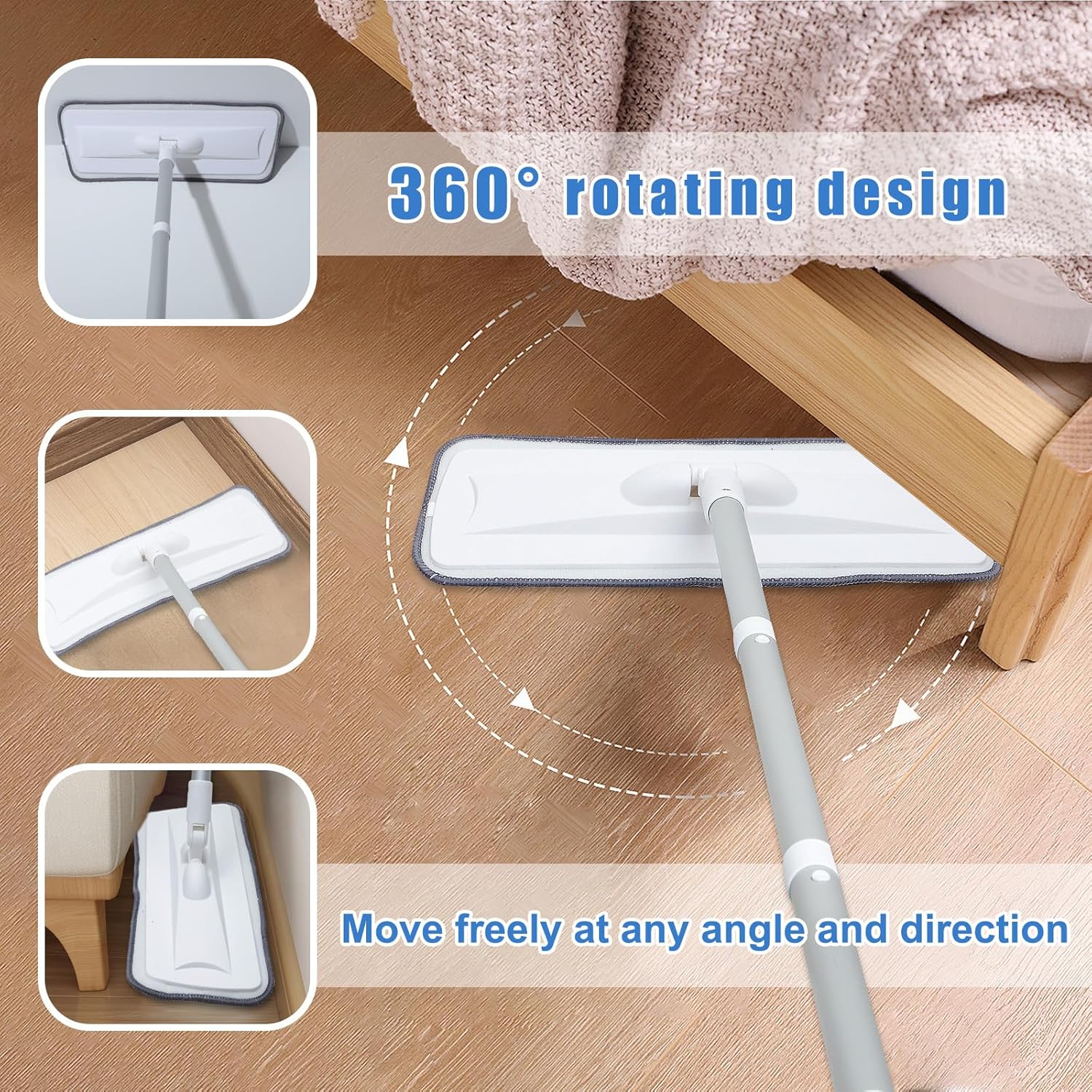 Portable Extendable Microfiber Mop for Wet Dry Use