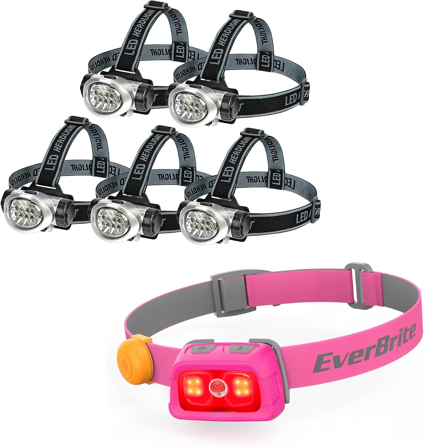 Charge-Ready LED Headlamp Set for Hiking and More