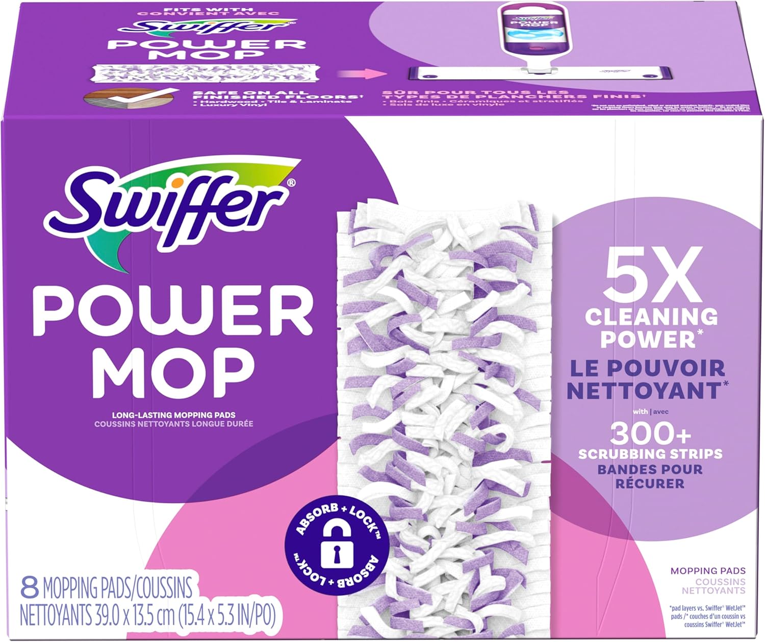 Swiffer PowerMop R1 Refill Pads - Multi-Surface 8 Count Pack of 2