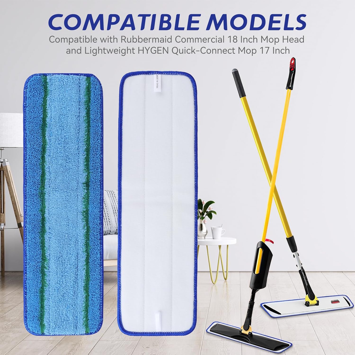 Replacement Microfiber Mop Pads for 17 18 Rubbermaid Commercial Mops