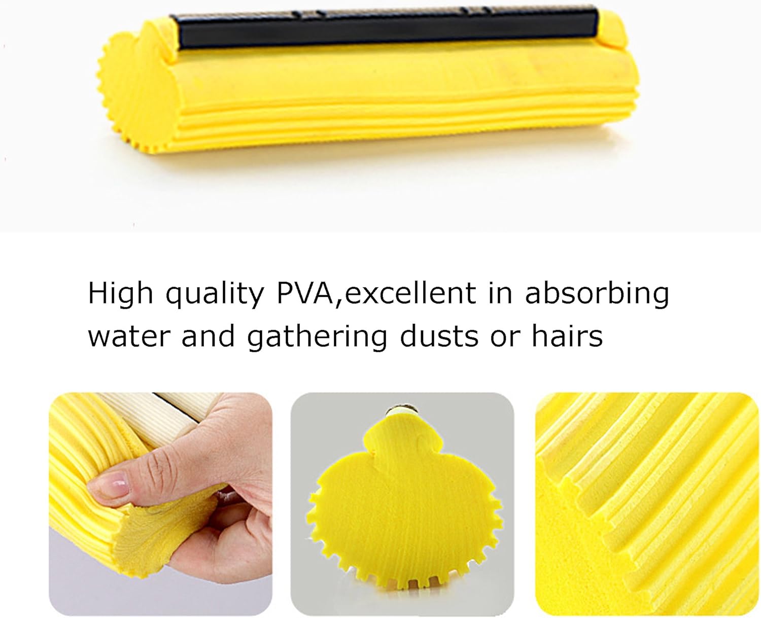 Motive Life - PVA Sponge Roller Mop Head Refills 3 Pack - Yellow