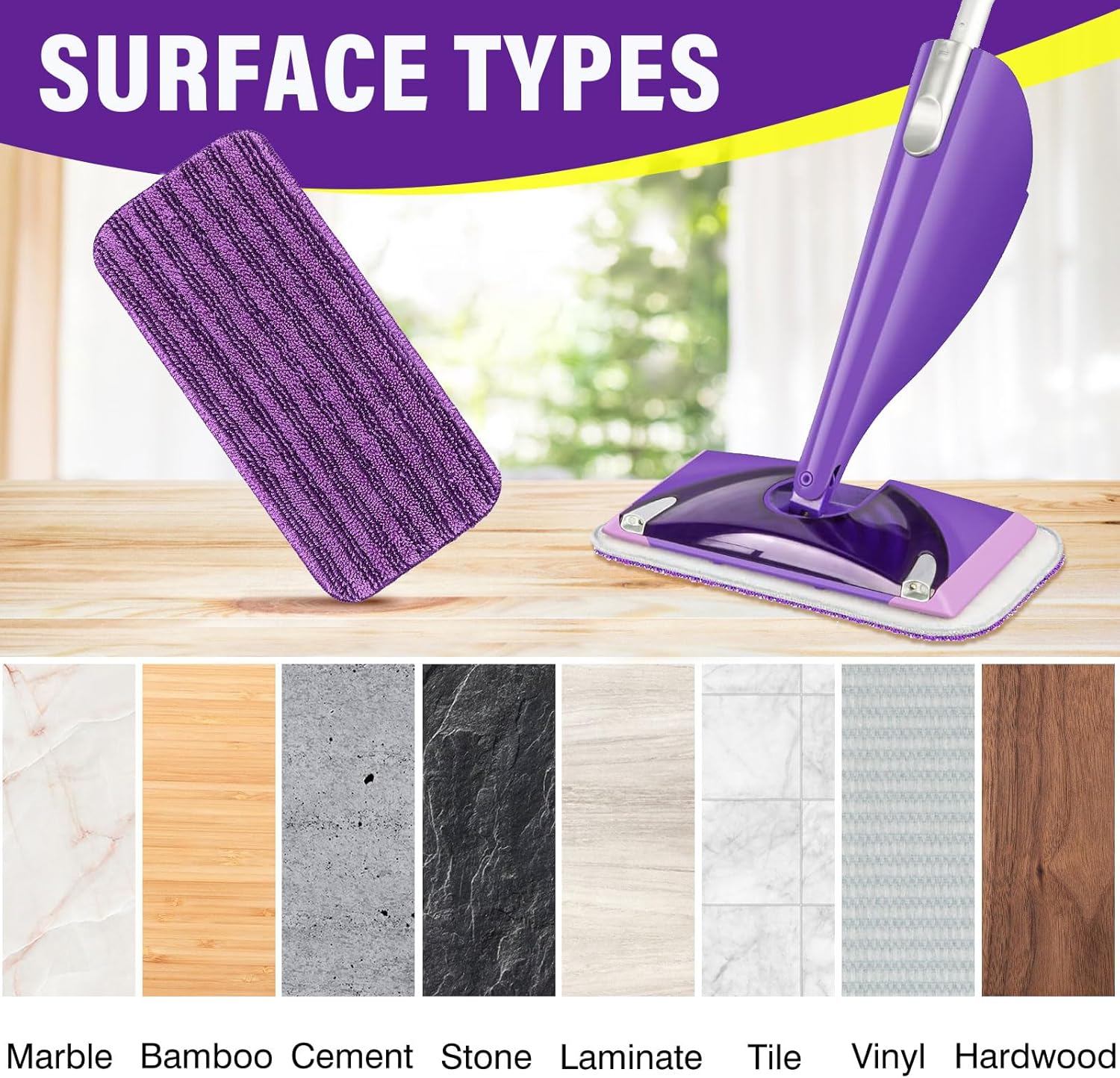 Panda Grip 6 Pack Microfiber Mop Pads Refills