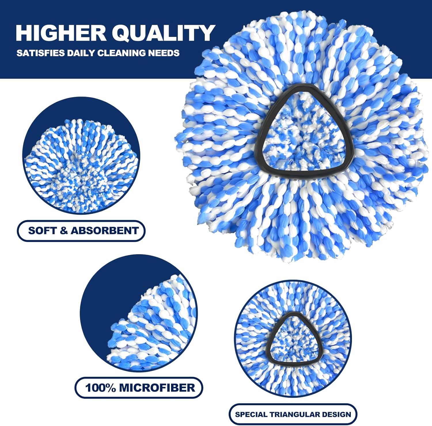 Koolstuffs Spin Mop Head Replacement 3-Pack