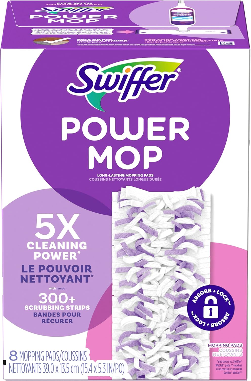 Swiffer PowerMop R1 Refill Pads - Multi-Surface 8 Count Pack of 2