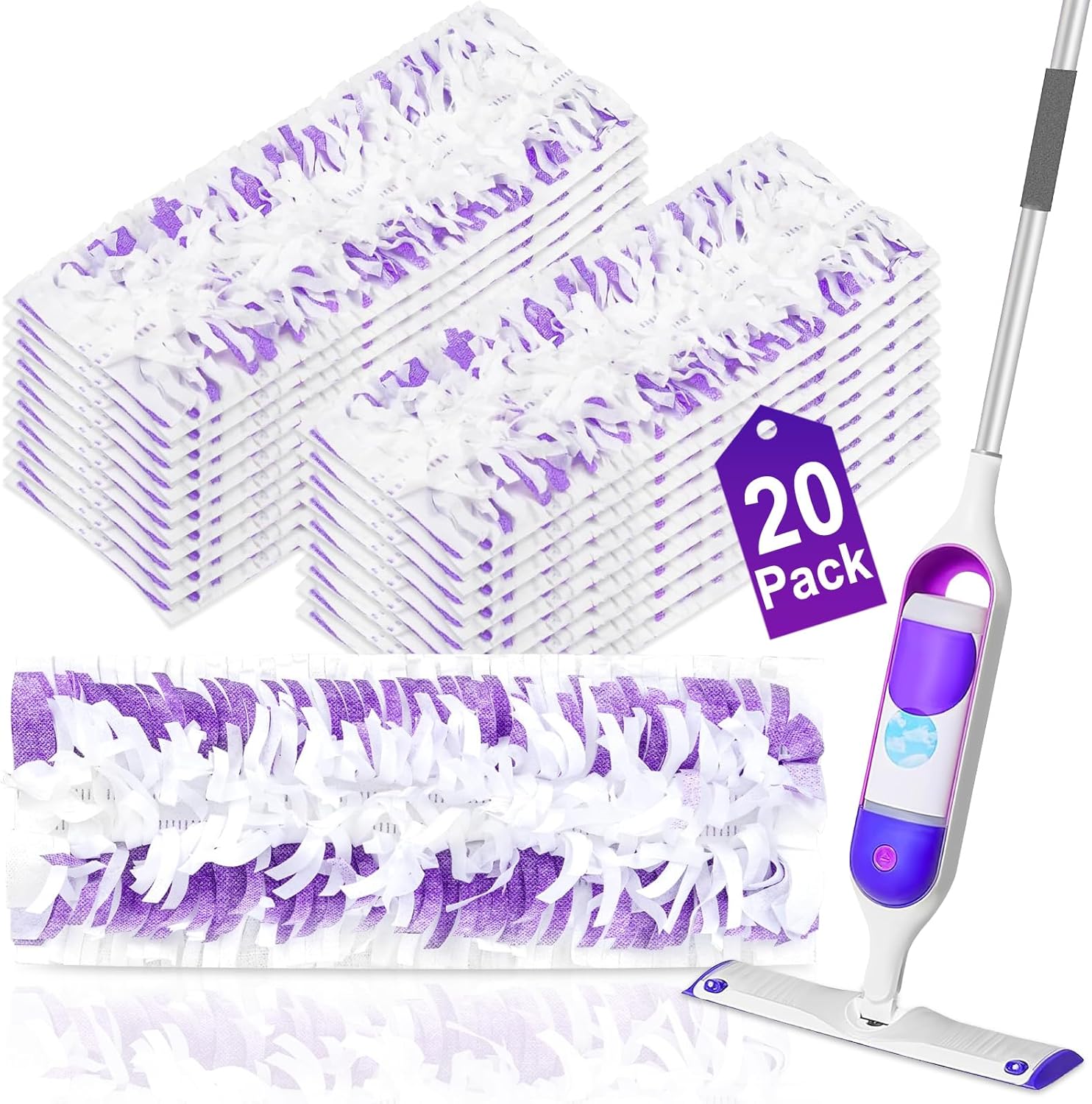 20 Pack Disposable Mopping Pads for Swiffer Power Mop
