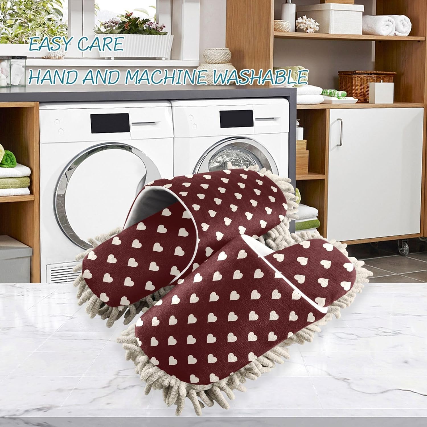 Comfy Microfiber Slippers Heart Love Drying
