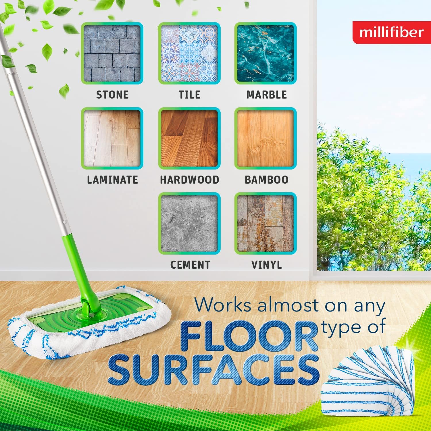 Millifiber Microfiber Mop Pads 2-Pack Swiffer Compatible
