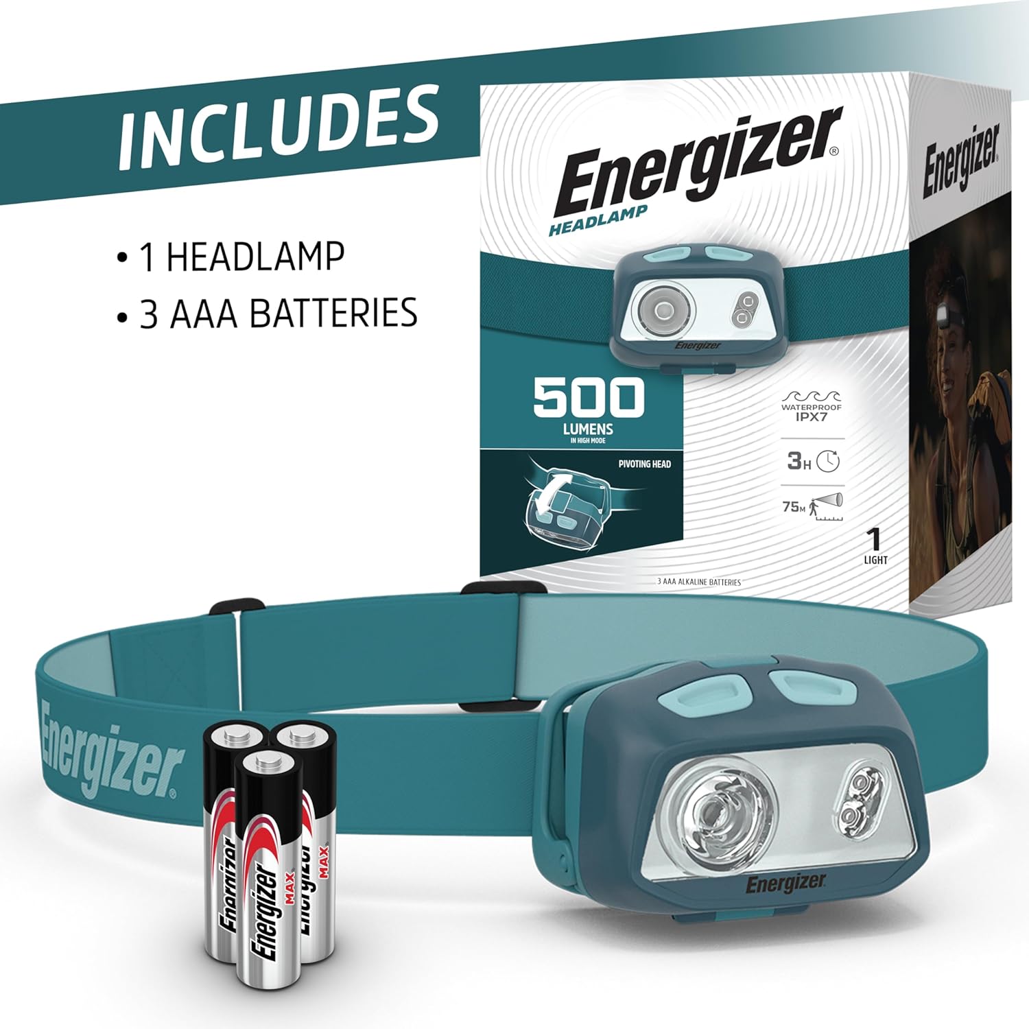 Energizer HDL40 Compact LED Headlamp with 3 AAA Batteries