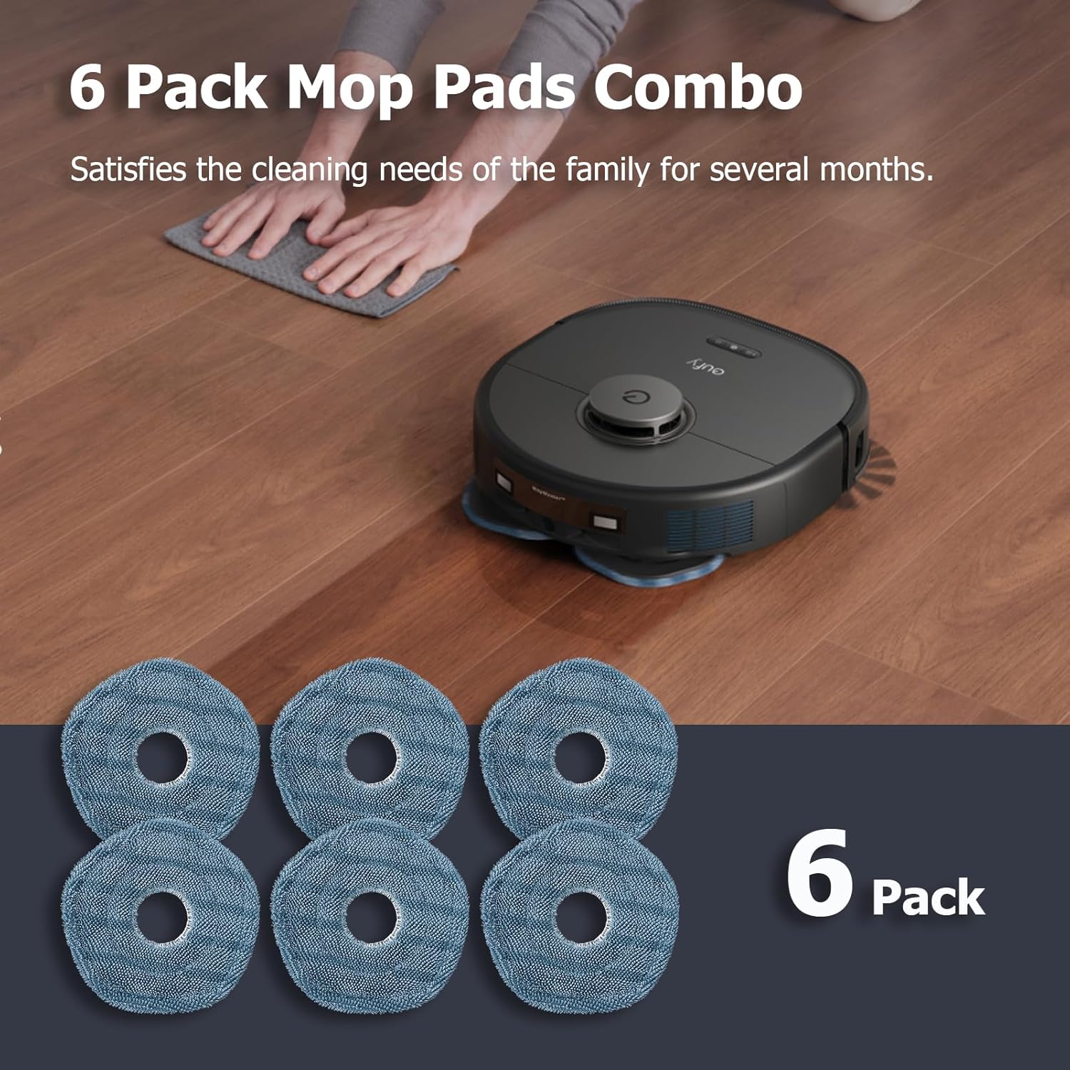 6-Piece Upvote Mop Pads for X10 Pro Omni Robot Vacuum