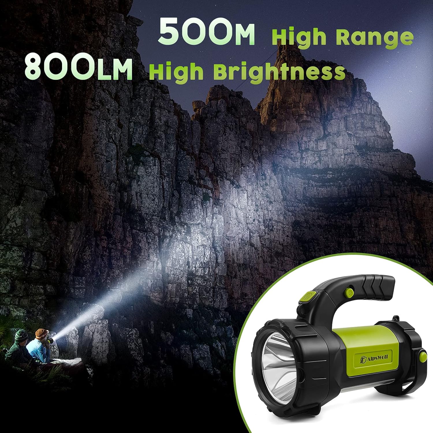 AlpsWolf Rechargeable Camping Lantern 800LM LED Light 3600mAh Battery waterproof