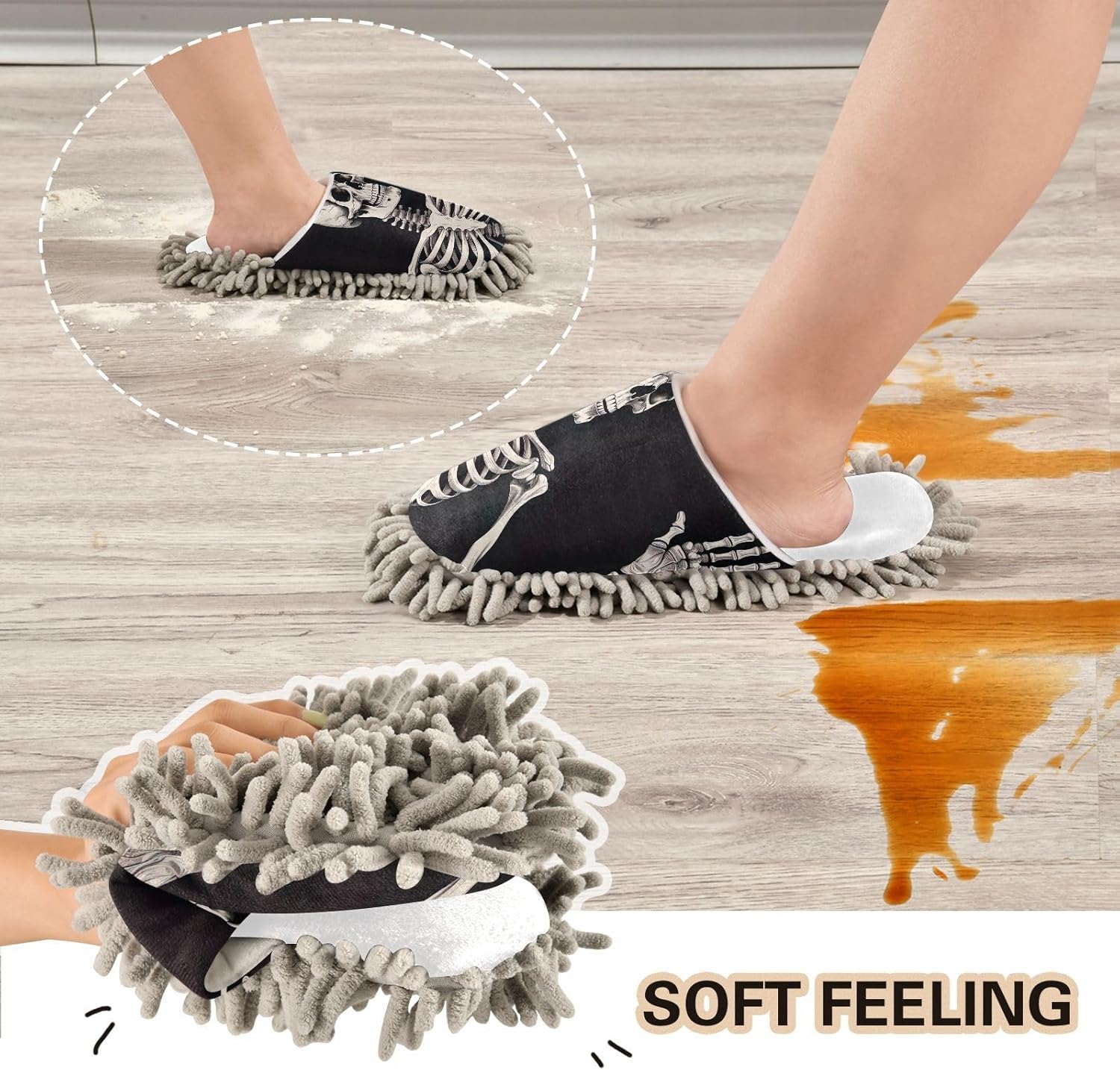 Feet-Pleasing White Microfiber Mop Slippers