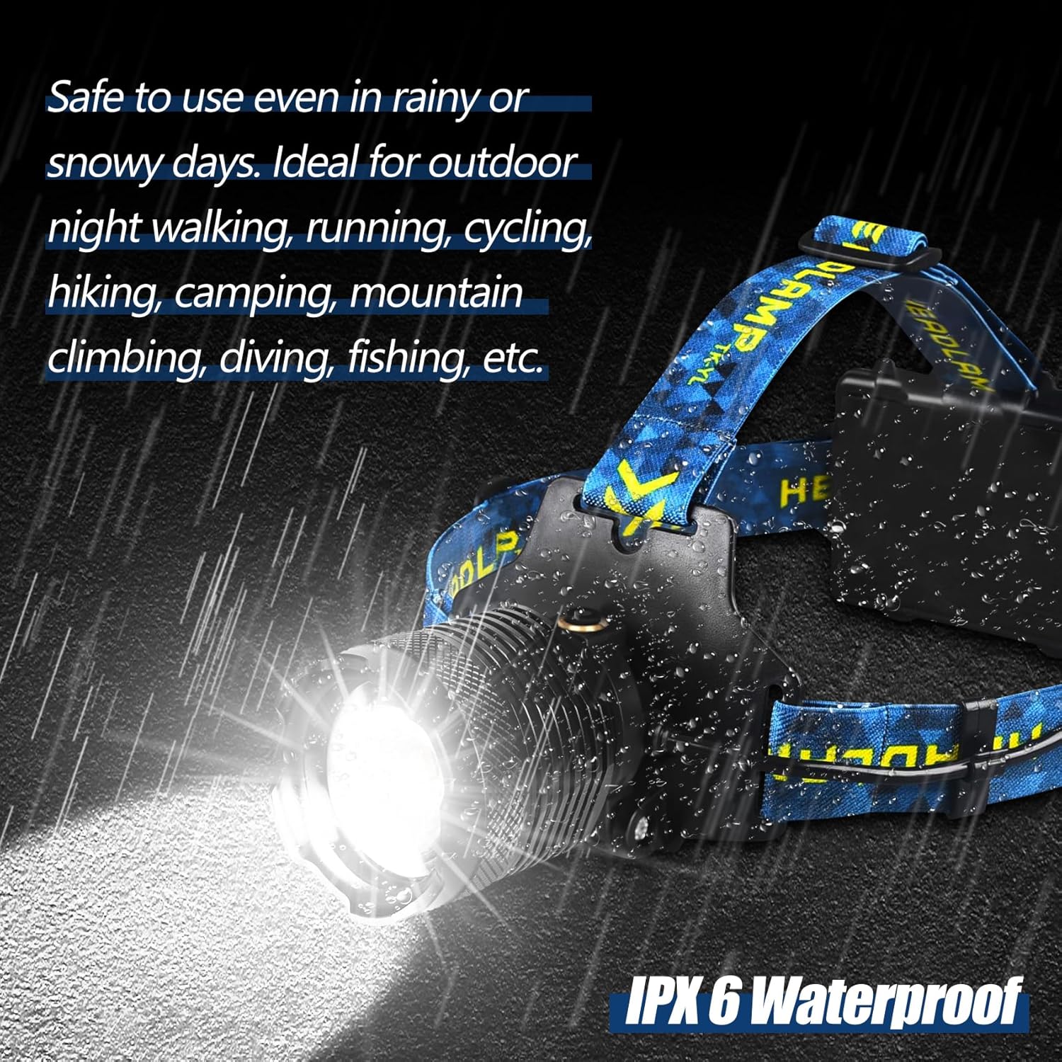 Foleto Rechargeable LED Headlamp Bright Waterproof and Durable