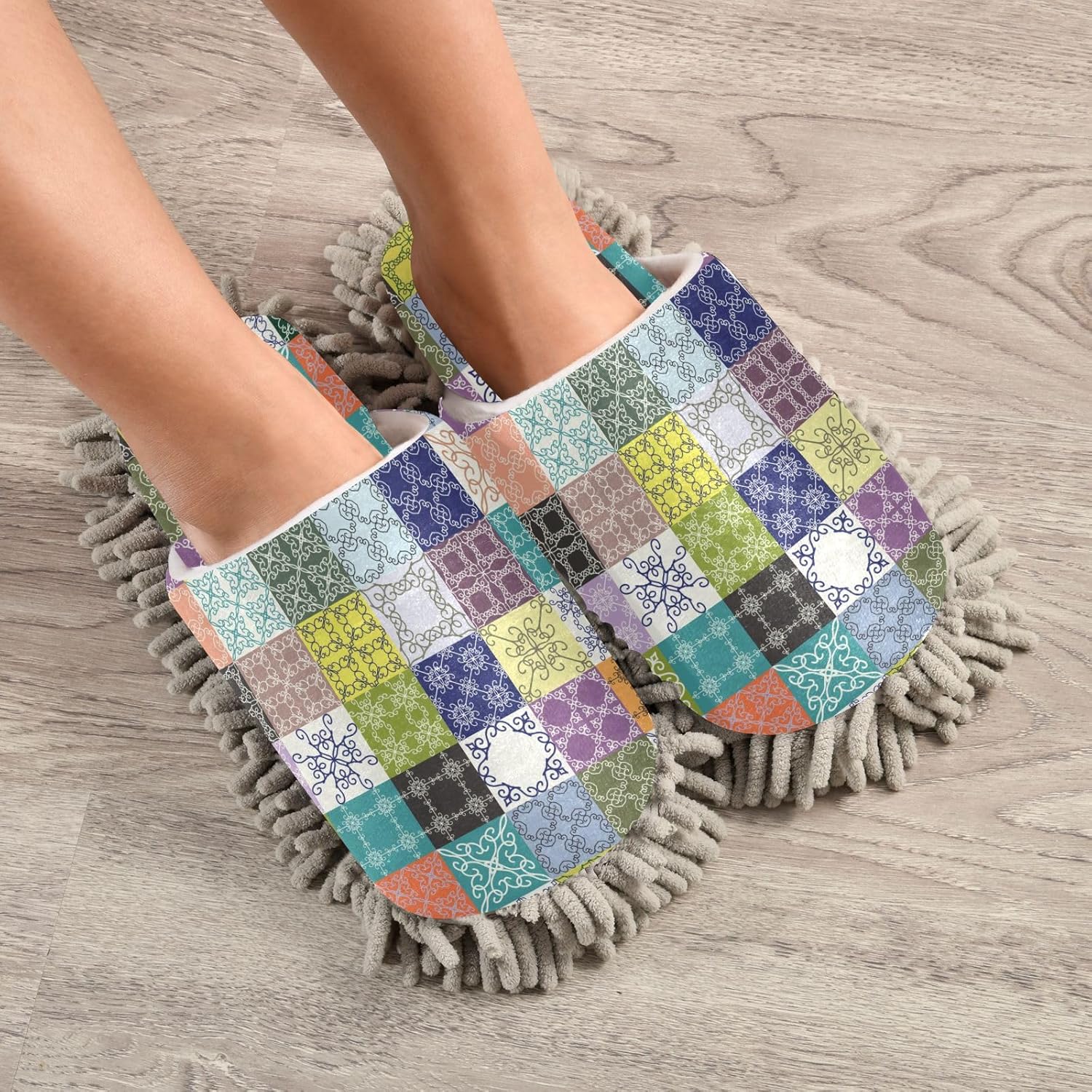 Kigai Microfiber Slippers - Bohemian Tile for Soft Clean Feet