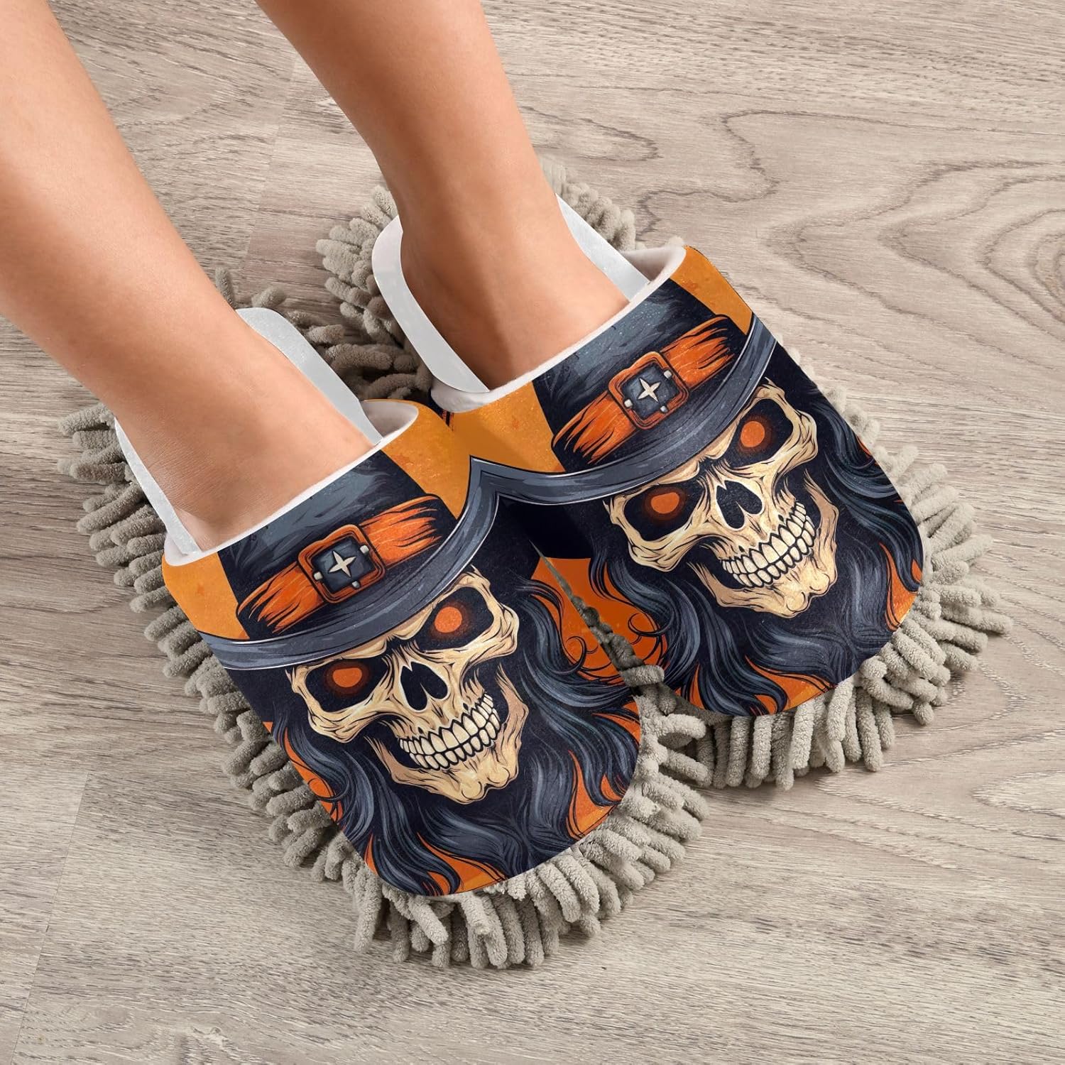 White Cowboy Skull Replacement Mop Slippers for Kitchen