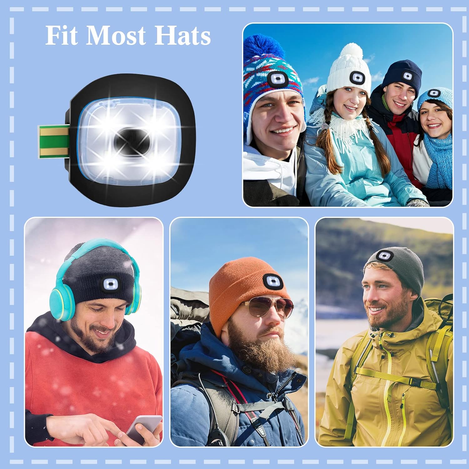 MudderLED Rechargeable LED Beanie Lights