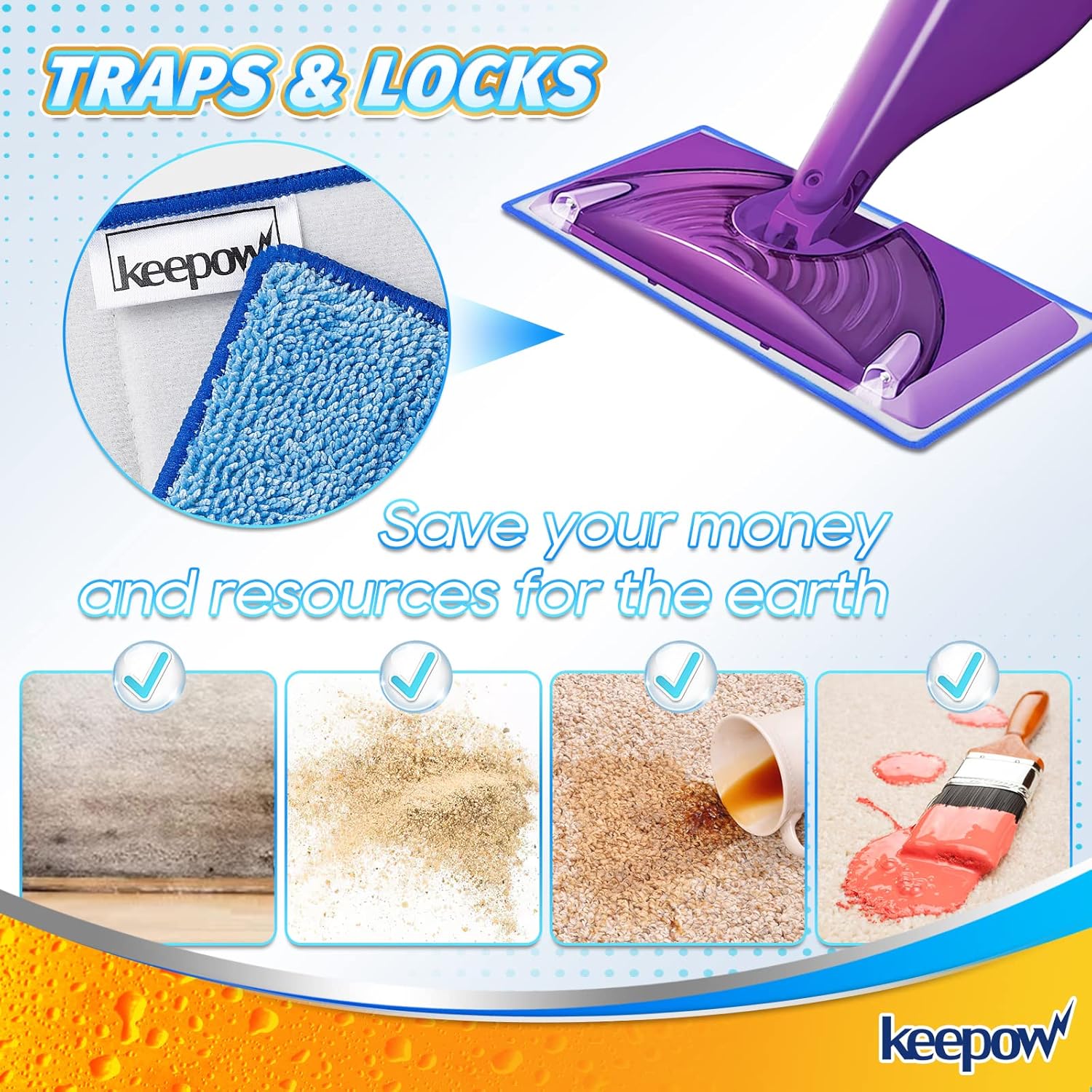 5-Pack Reusable Swiffer Wet Jet Mop Pads with Microfiber
