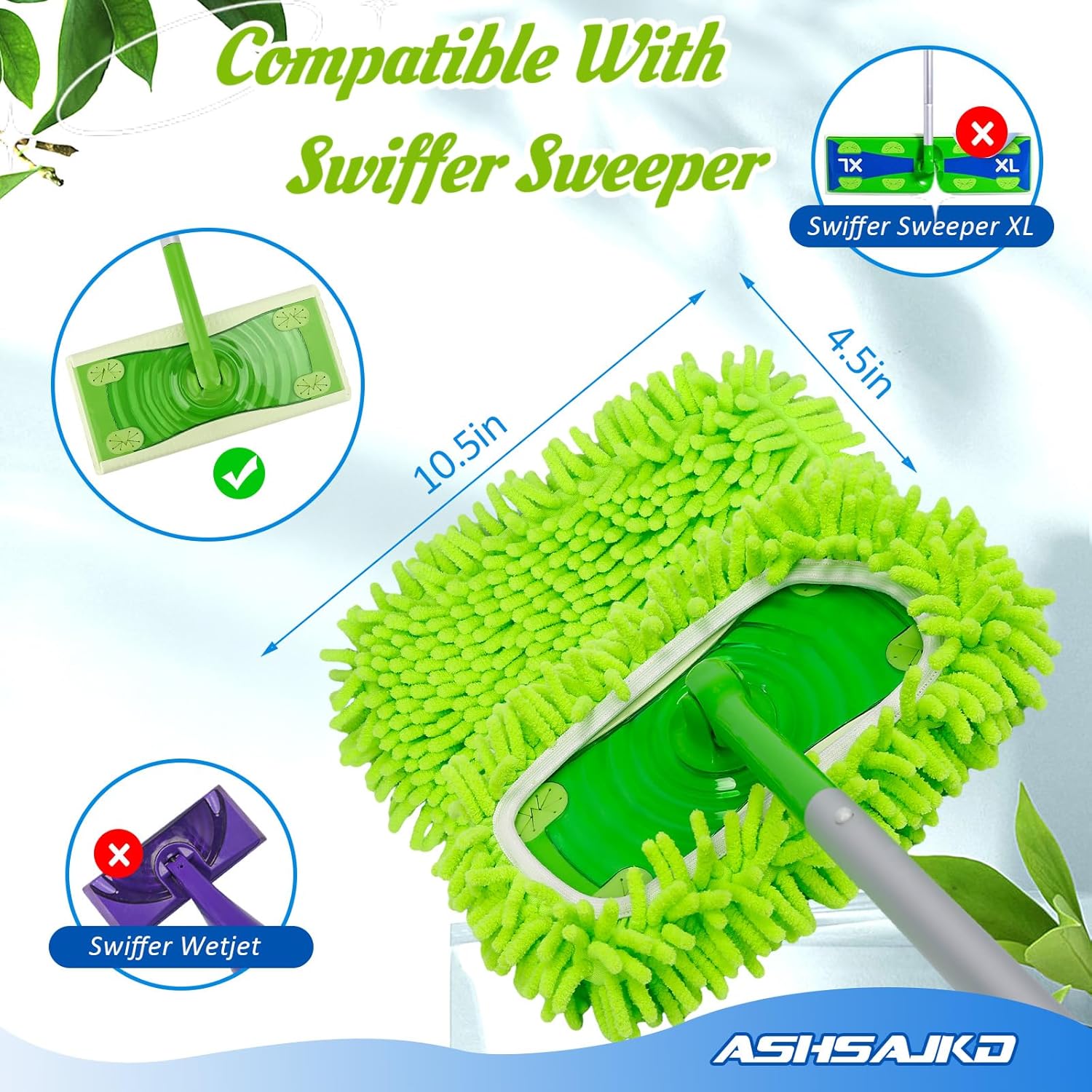Reusable Microfiber Mop Pads 8-Pack for Swiffer Sweeper Soft Durable