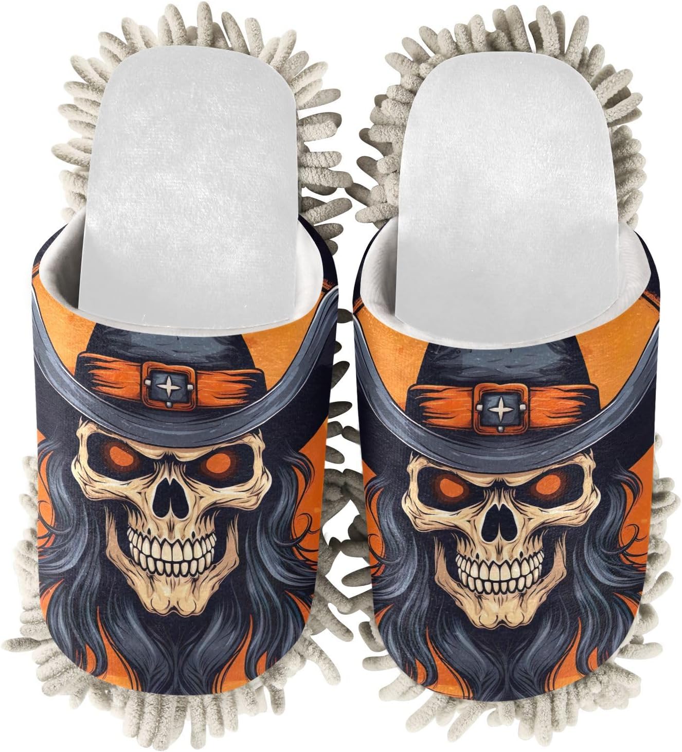 White Cowboy Skull Replacement Mop Slippers for Kitchen