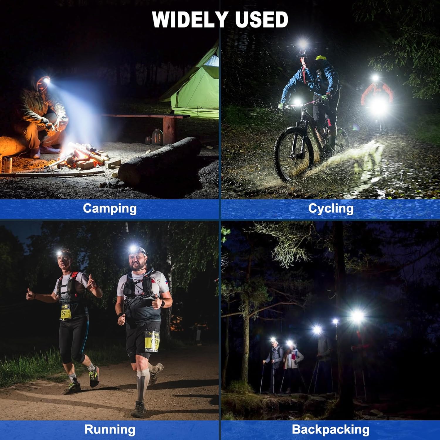 Rechargeable Headlamp 990000 Lumens Waterproof
