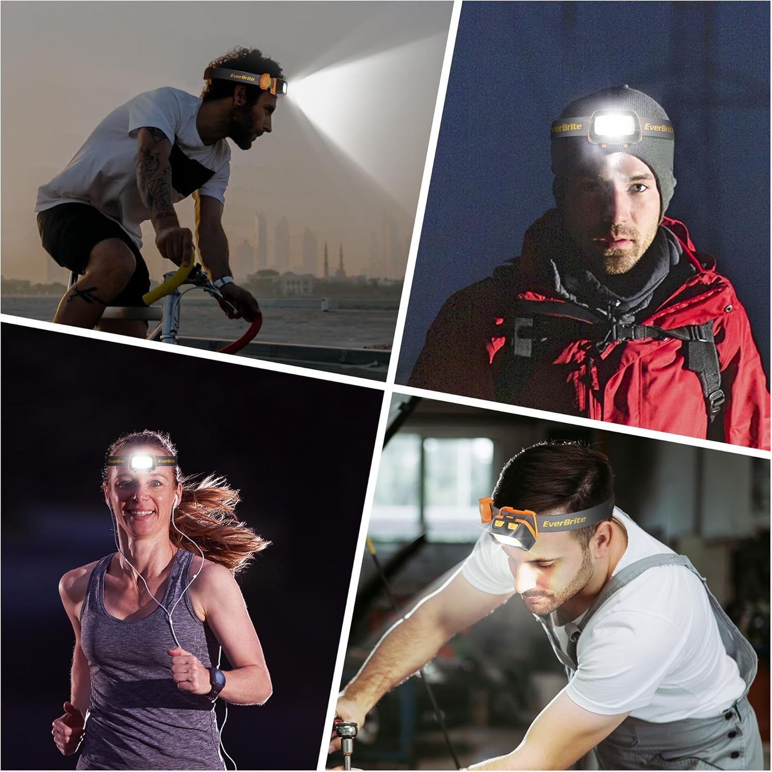 EverBrite 300 Lumen Headlamp - RedGreenWhite Modes for Hiking Camping Trail Running