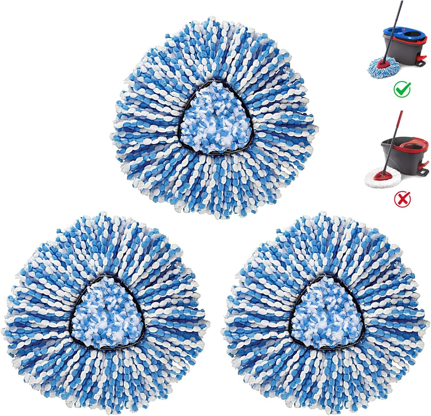 BonusLife 3-Pack Mop Head for O-Cedar RinseClean Spin Mop