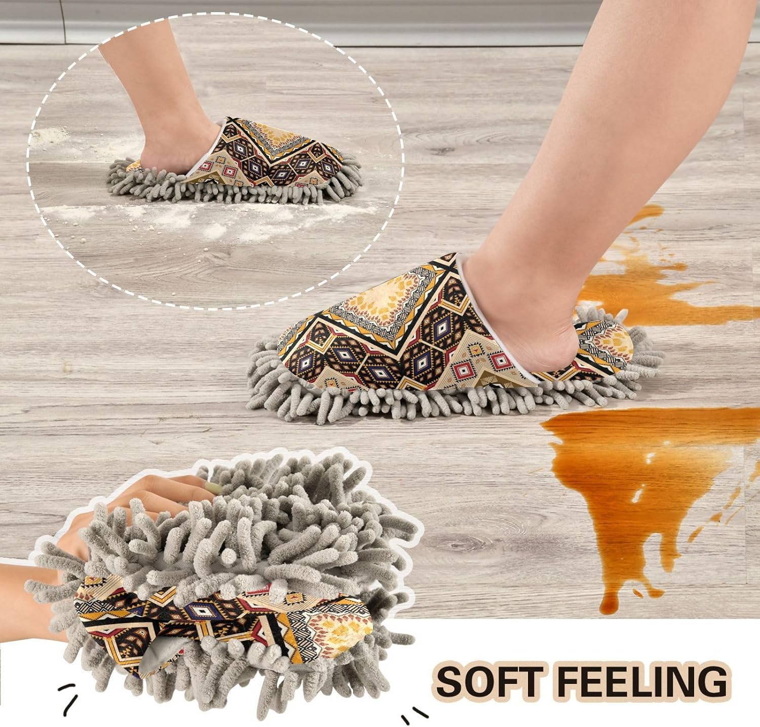 Kigai Microfiber Slippers for Floor Cleaning Soft Washable and Comfortable