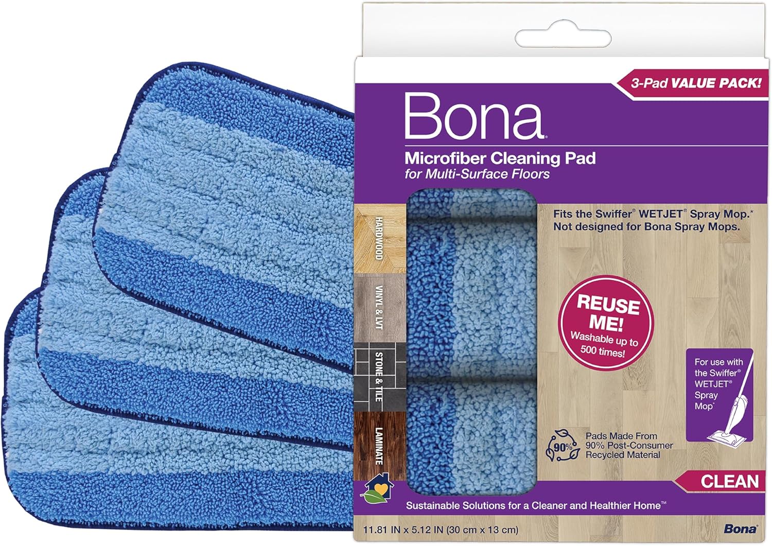 Bona Microfiber Pads for Swiffer WETJET