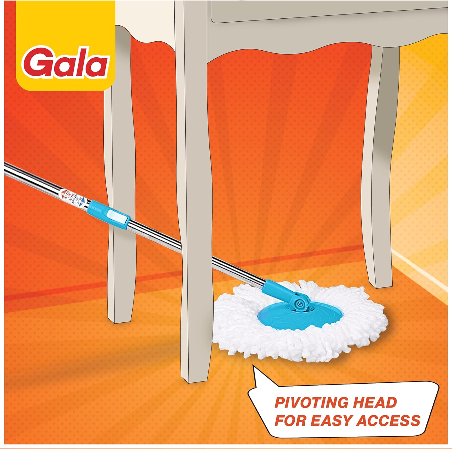 Gala e-Quick Spin Mop Set with Microfiber Refills