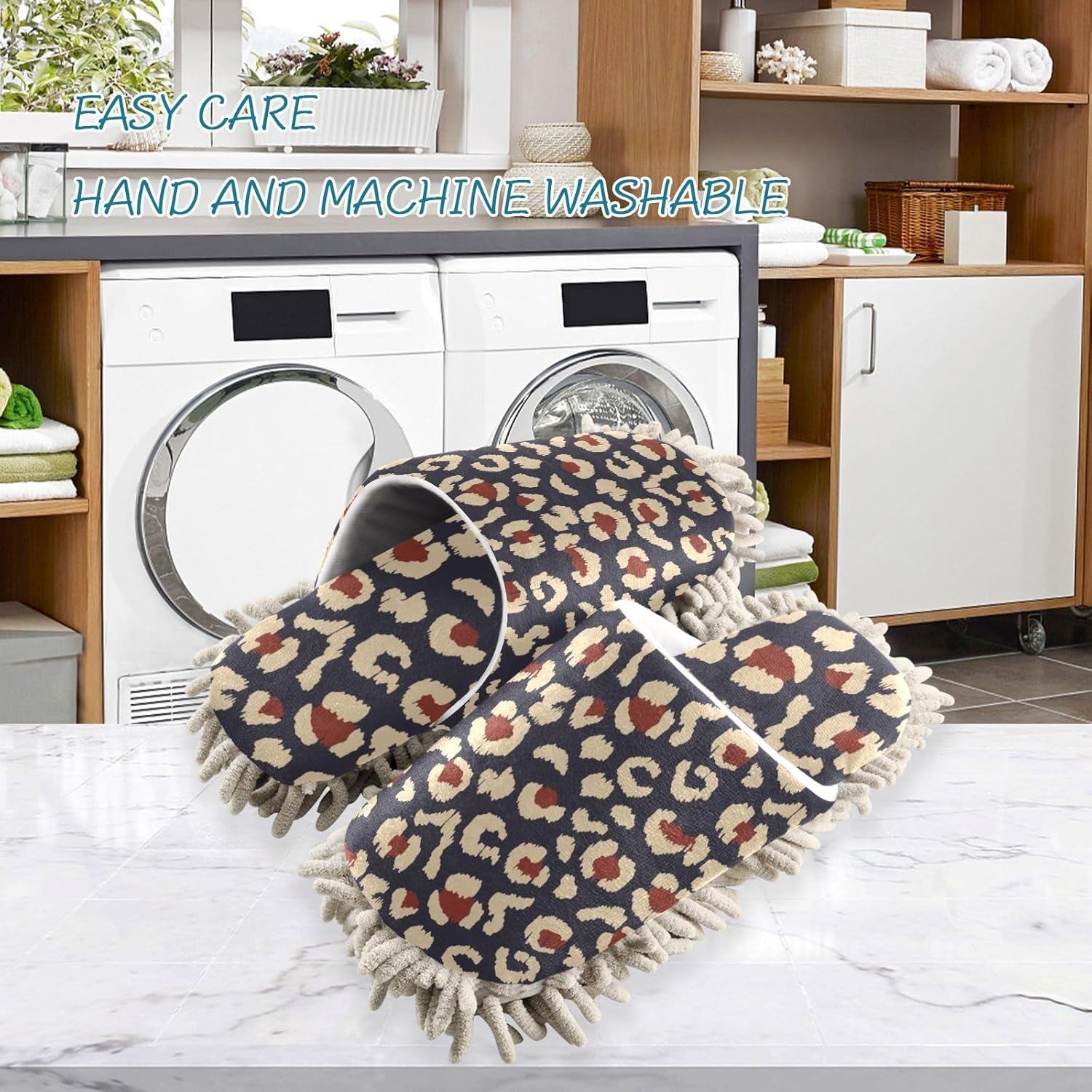 Kigai Microfiber Retro Leopard Floor Slippers