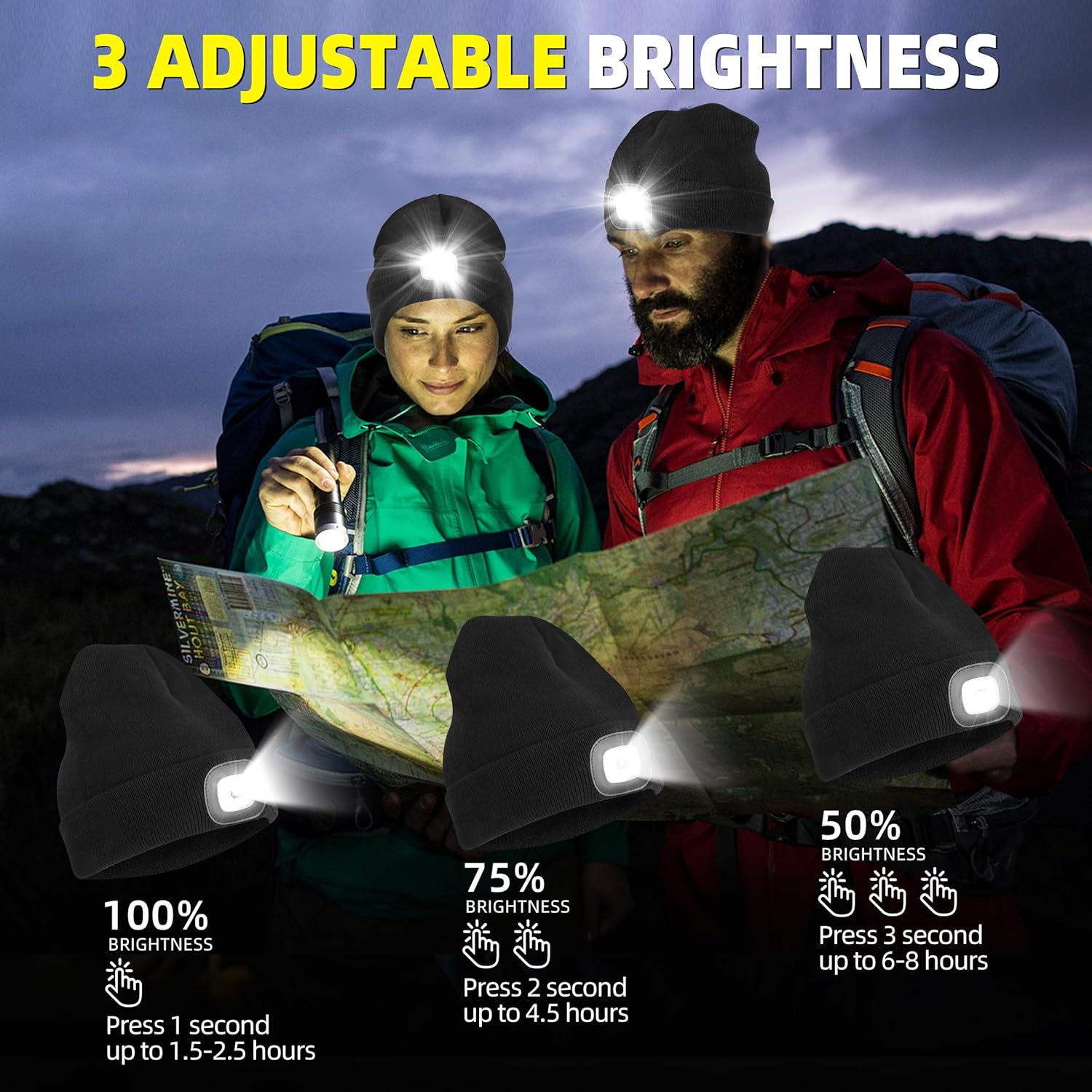 YMHB Winter Beanie Hat with LED Light