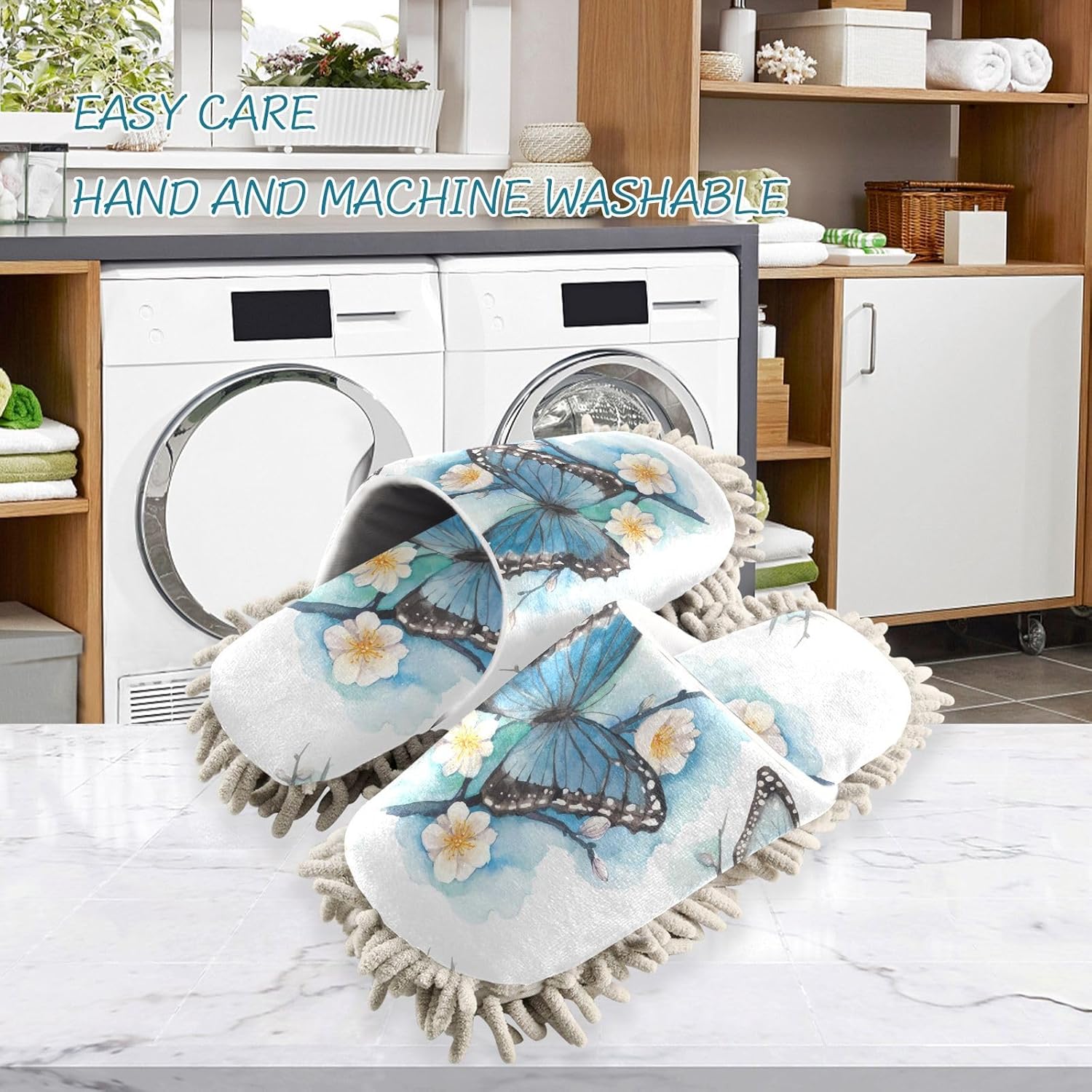 Kigai Microfiber Slippers Butterfly Floral