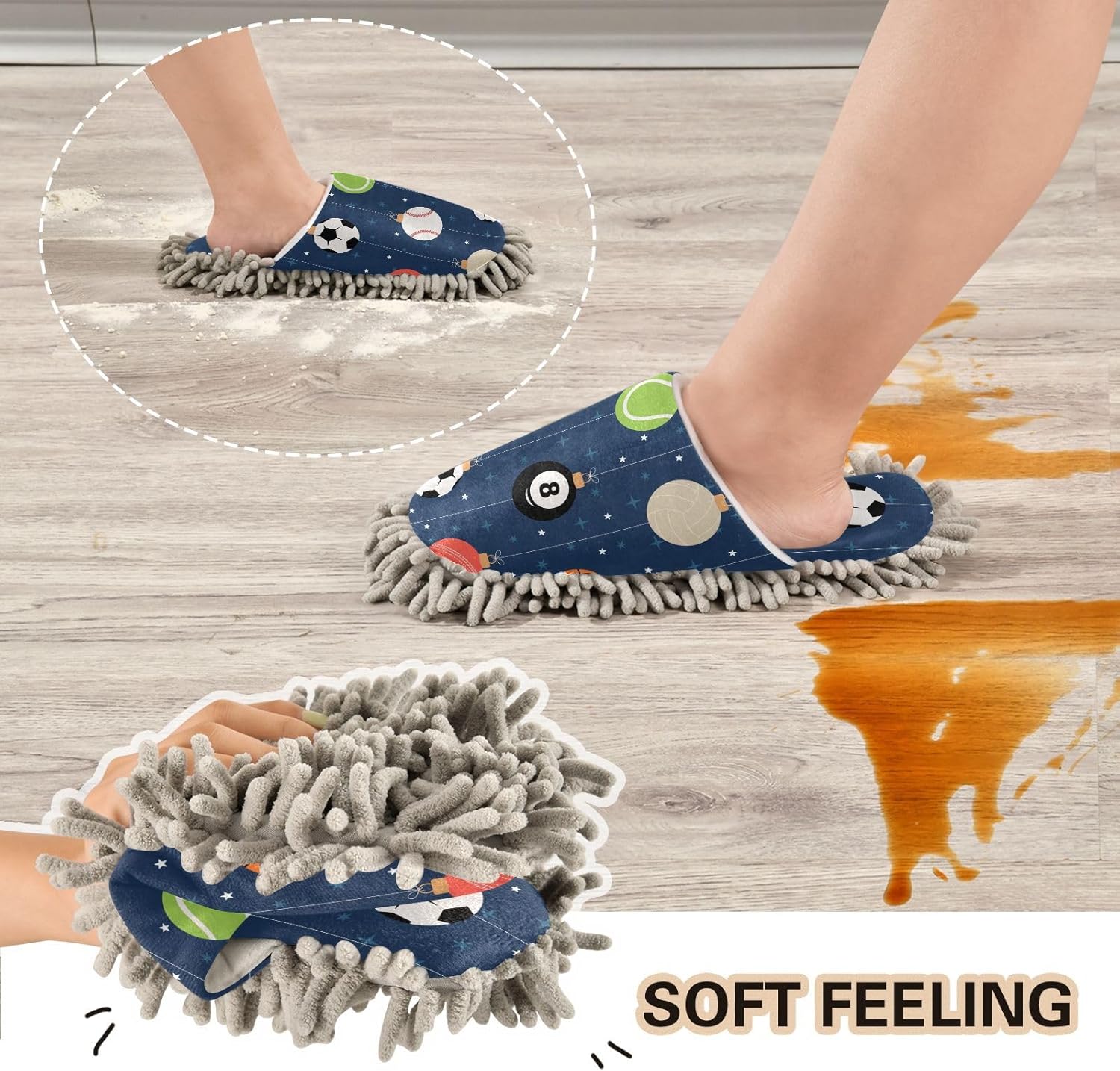 Kigai Microfiber Slippers with Mopping Function for Floors Cleaners