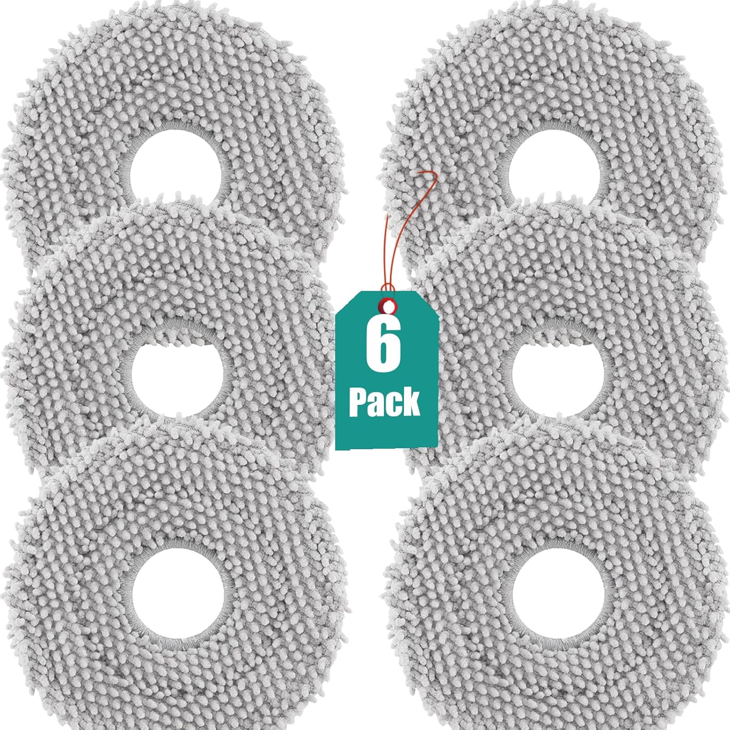 KGCMop Pad Replacement Roborock Q RevoMasterMAXVSPRO Washable Microfiber 6-Pack