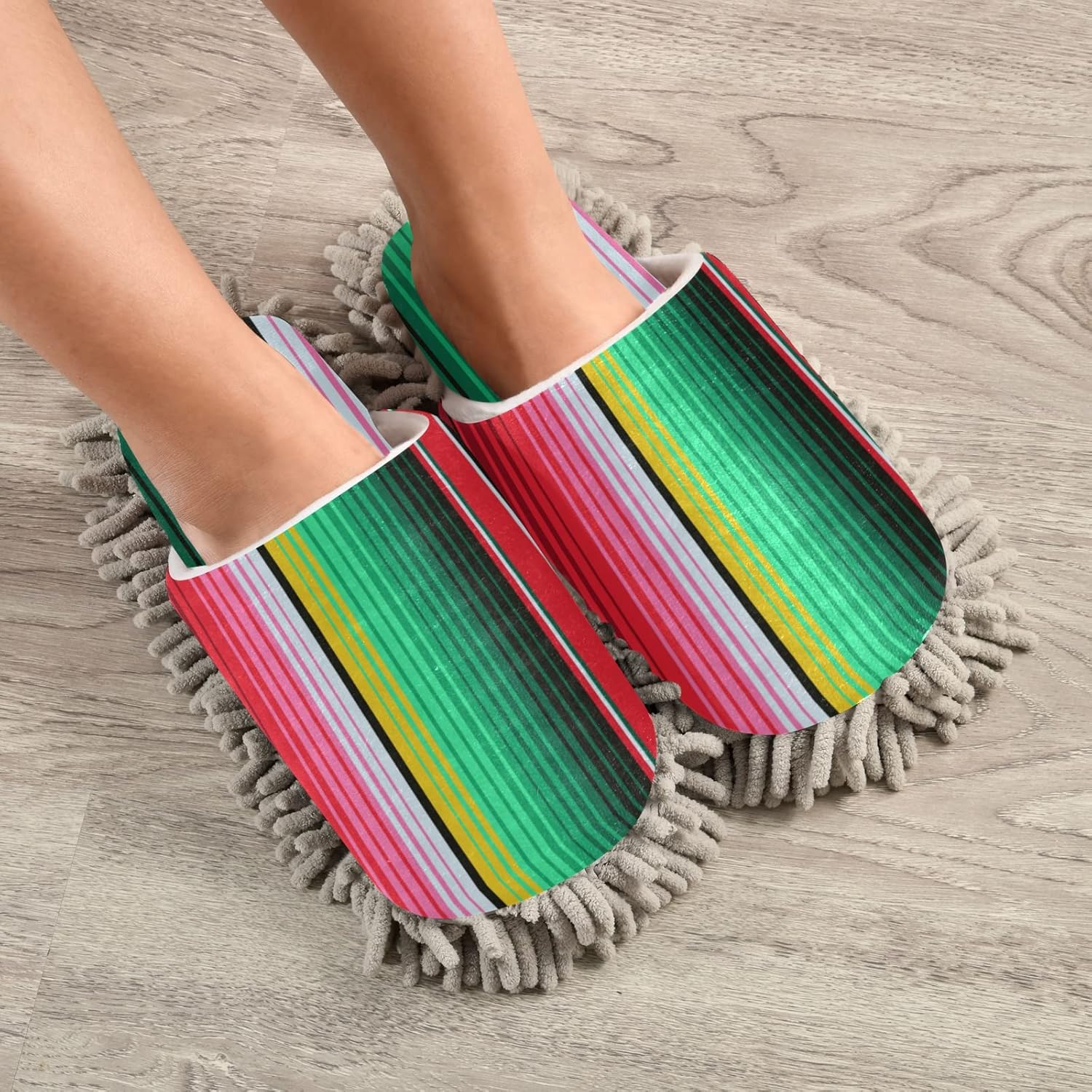 Xigua Microfiber Cleaning Slippers House Floor Dust Cleaner