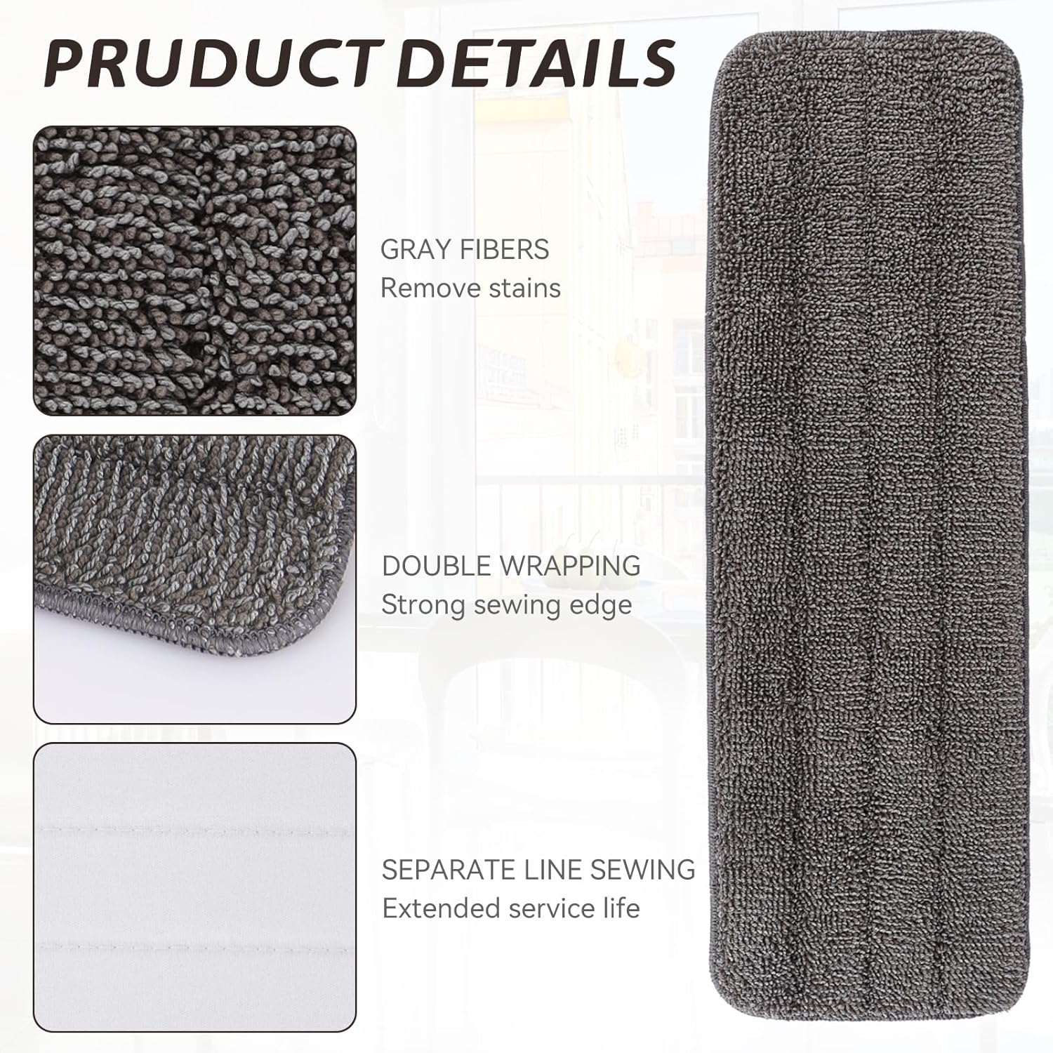 Beilan Replacement Mop Pads for Rubbermaid 17 and 18 Mops