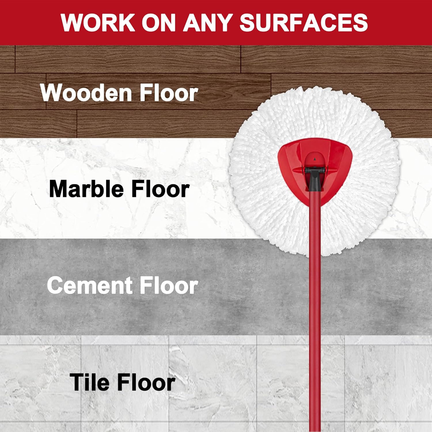 3-Piece Mop Heads Microfiber Easy to Use