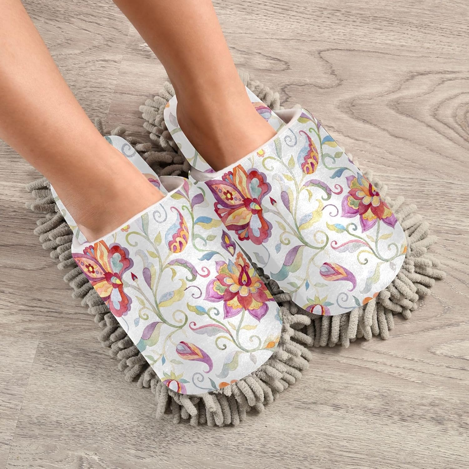 Kigai Microfiber Slippers - Floral Design for All Sizes M