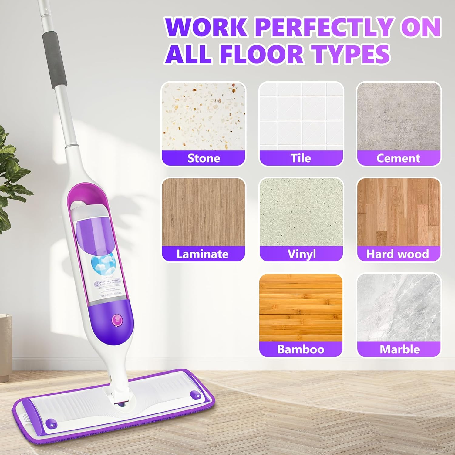 ILAVCOOL 6-Pack Reusable Mop Pads for Swiffer PowerMop Wood Floors