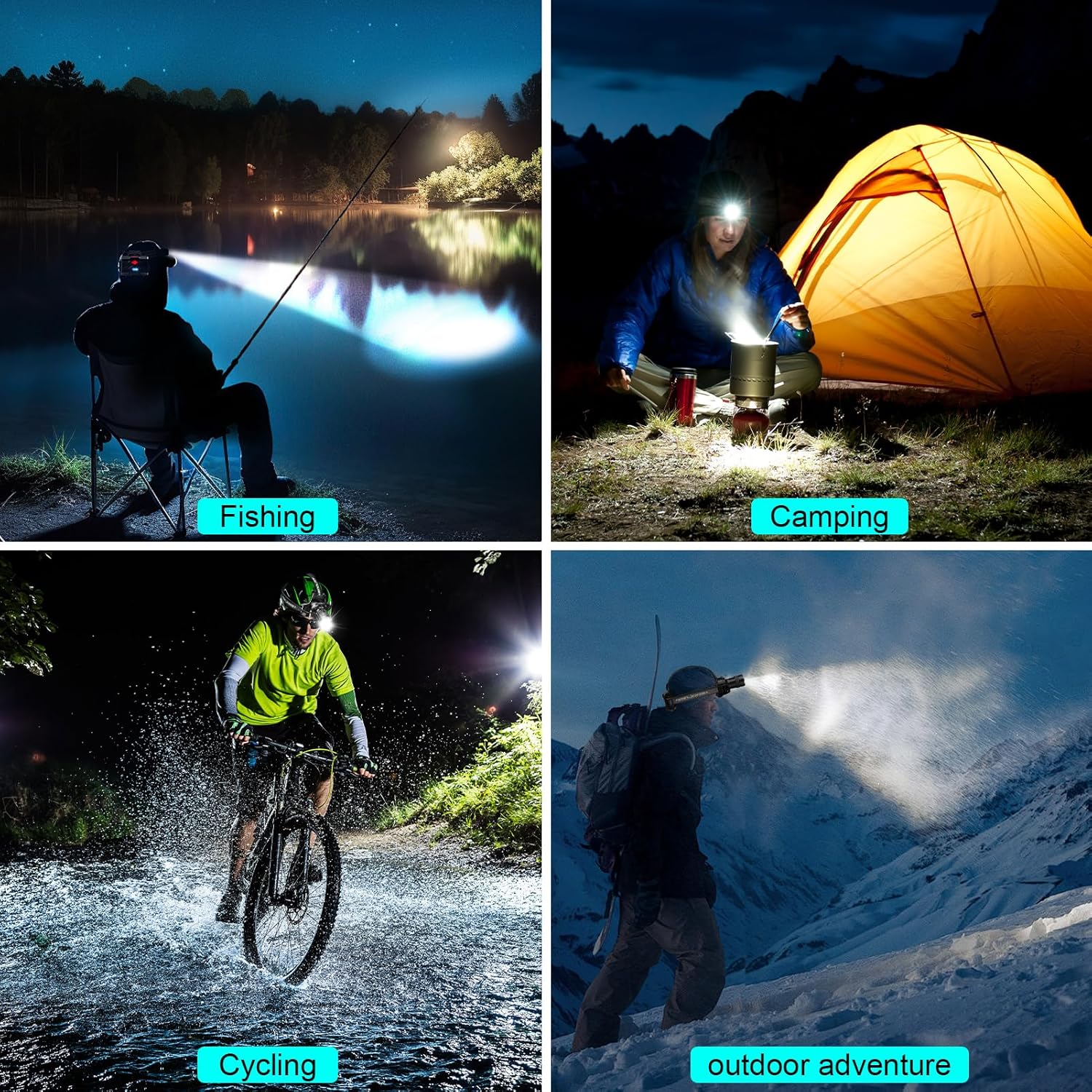K KERNOWO Rechargeable LED Headlamp