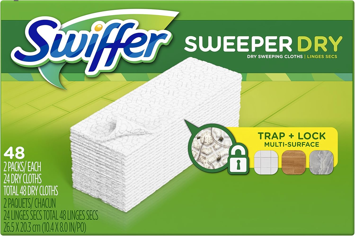 Swiffer Sweeper Dry Sweeper 48-Piece Refill Multi-Surface Durable Dust Mops