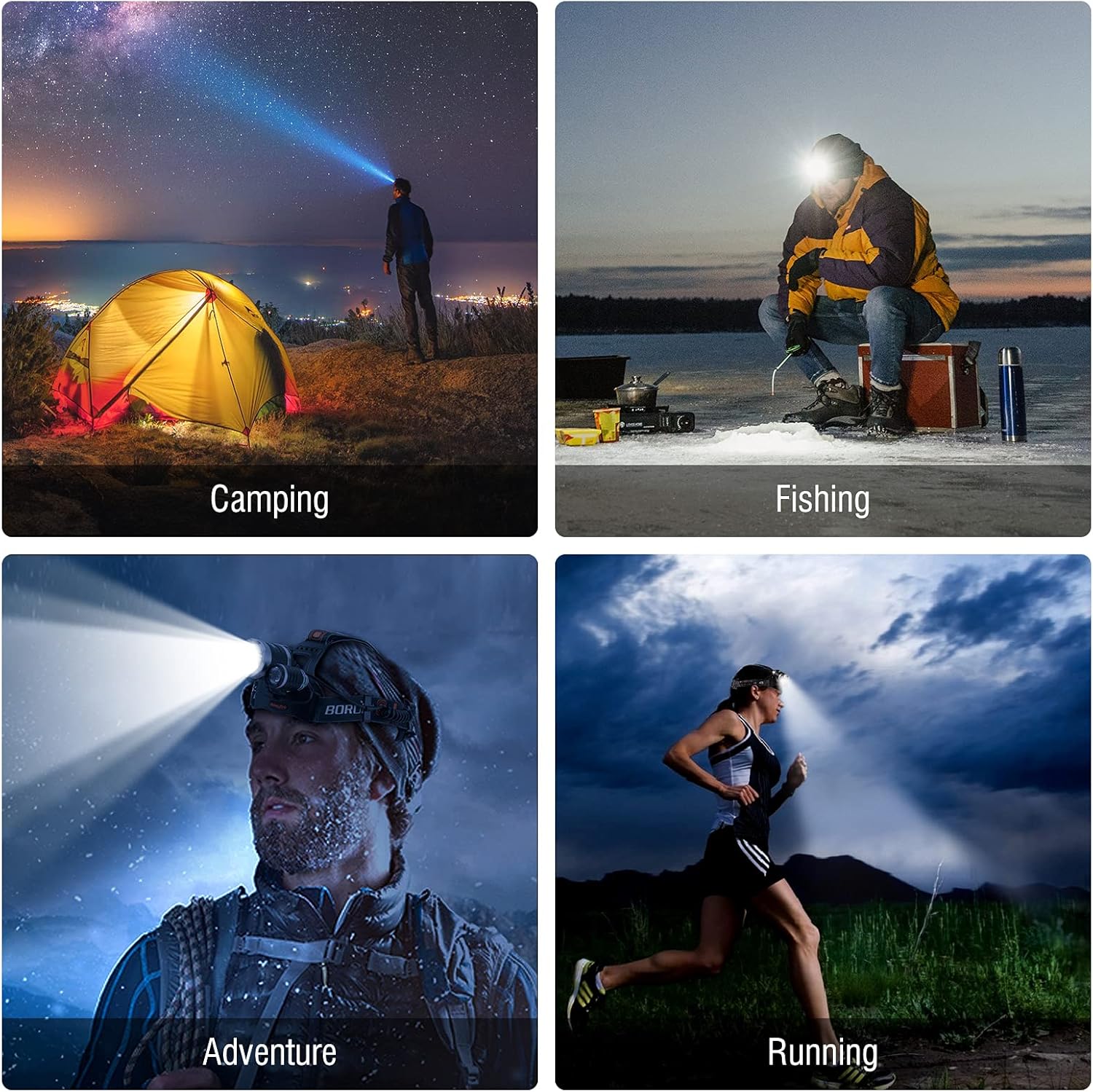 BORUIT RJ-3000 Ultra Bright LED Headlamp 5000 Lumens