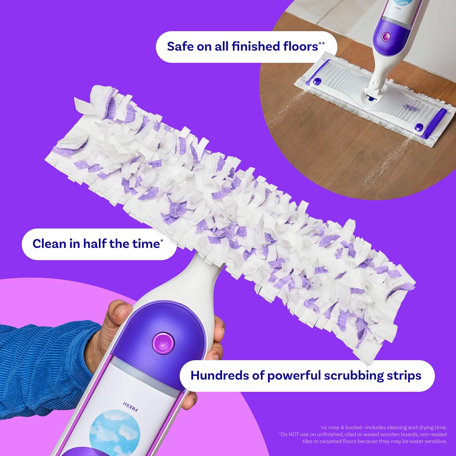 Swiffer PowerMop Multi-Surface Mopping Pad Refill 11 Count Deep Cleaning Easy Maintenance