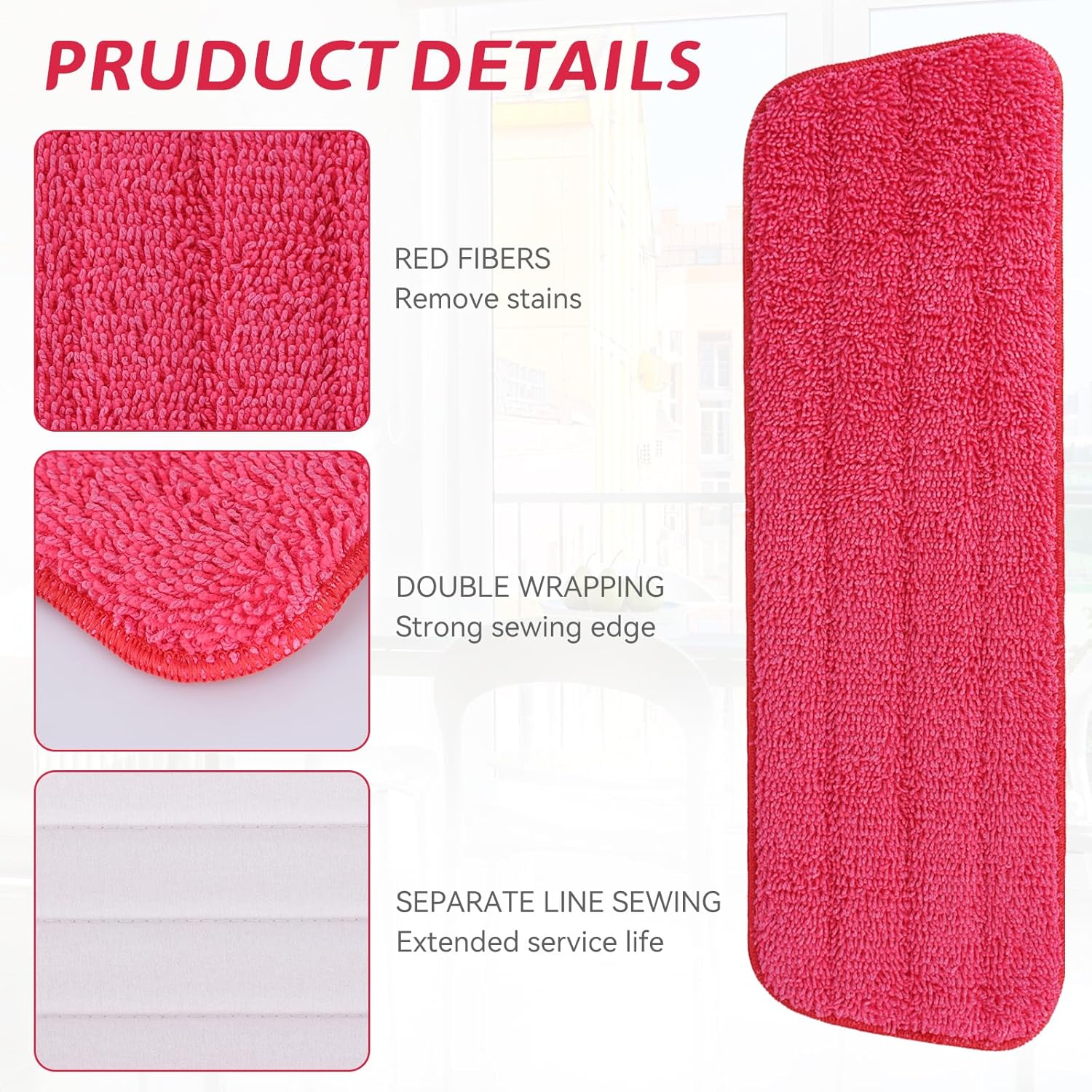 Replacement Microfiber Mop Pads for Rubbermaid Reveal Spray Mop - 12-Pack