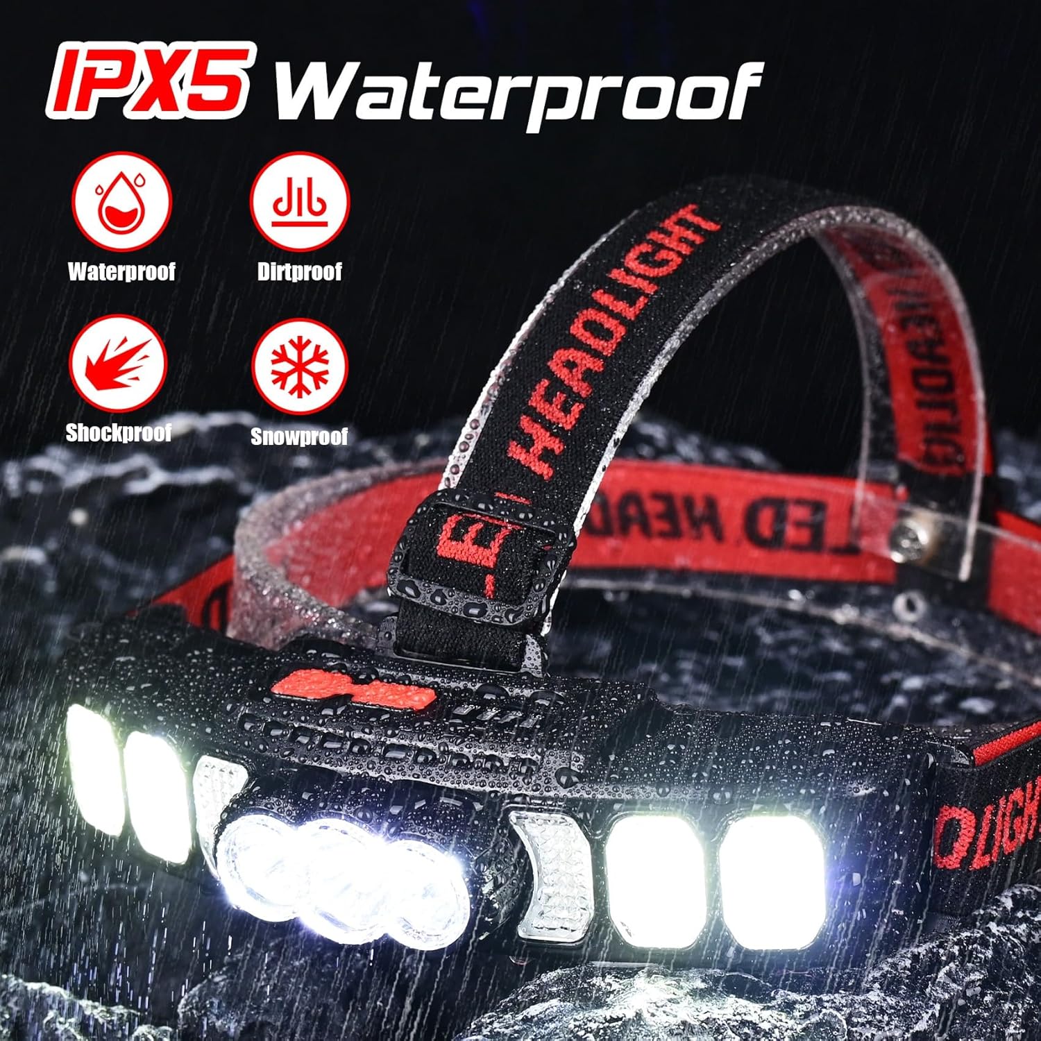 UV Protection and 6 Modes Headlamp