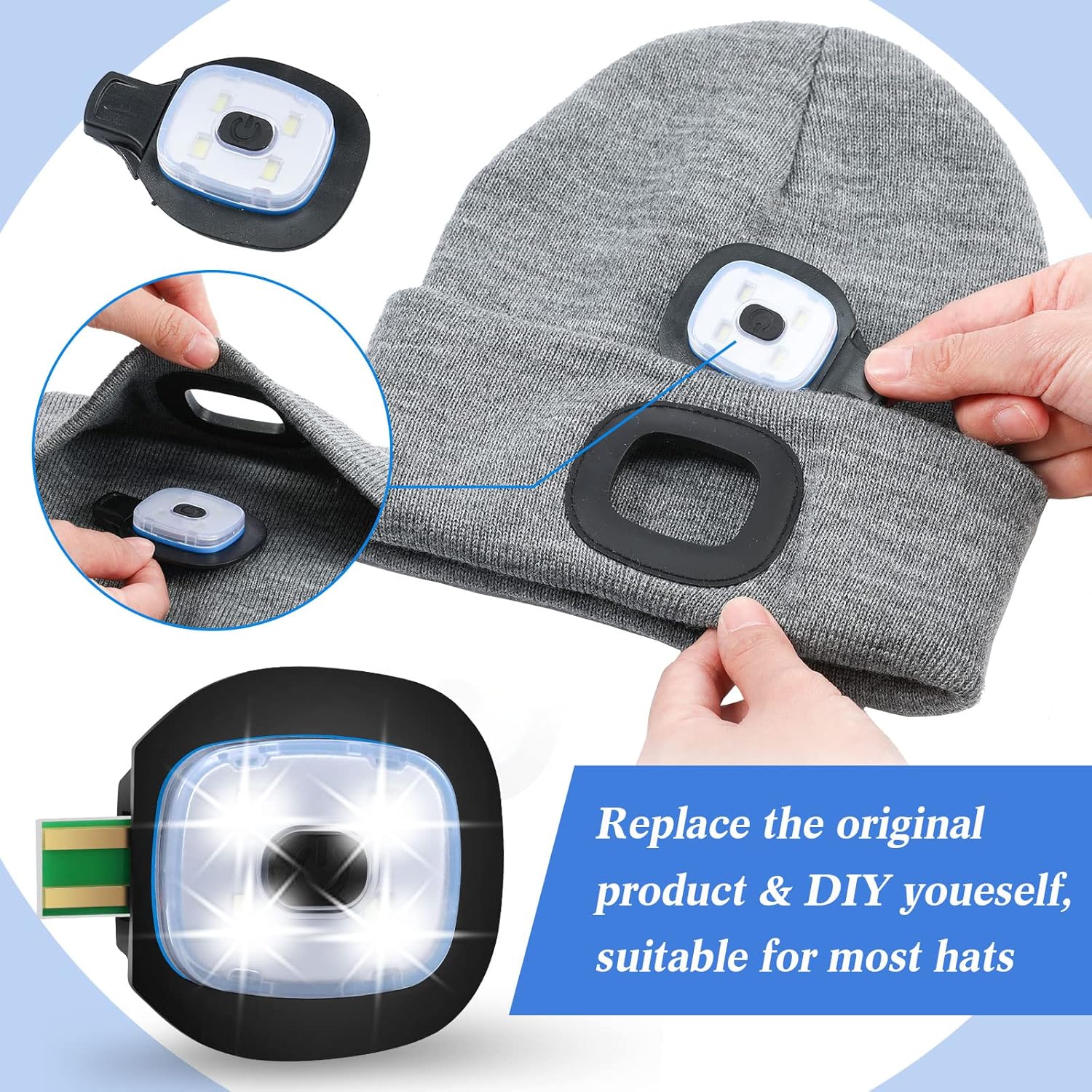 MudderLED Rechargeable LED Beanie Lights