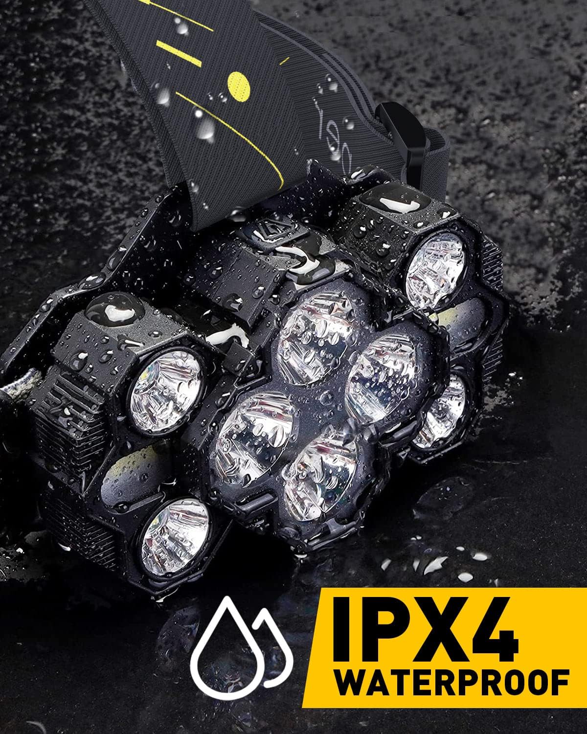 Victoper Rechargeable Headlamp 22000 Lumen 10 LEDs Head Light