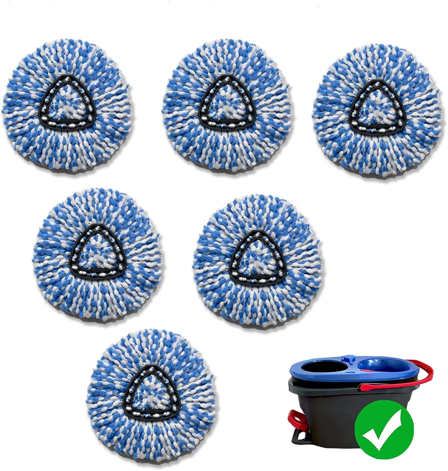 Quick Picks Set of 6 Mop Heads for RinseClean 2 Tank System