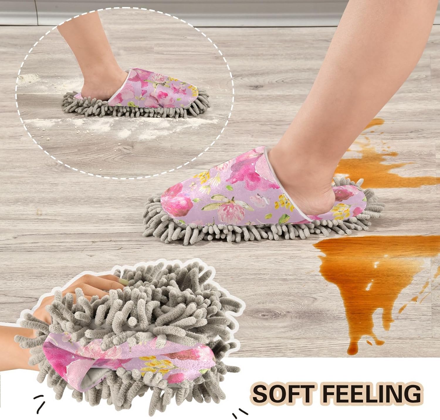 Kigai Microfiber Slippers Petunias Pink