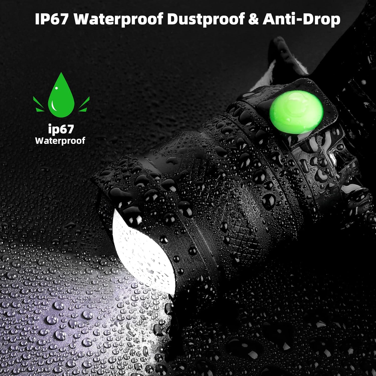 100000 LM LED Headlamp 7 Modes IP67 Waterproof 50h Battery Life 90 Adjustable